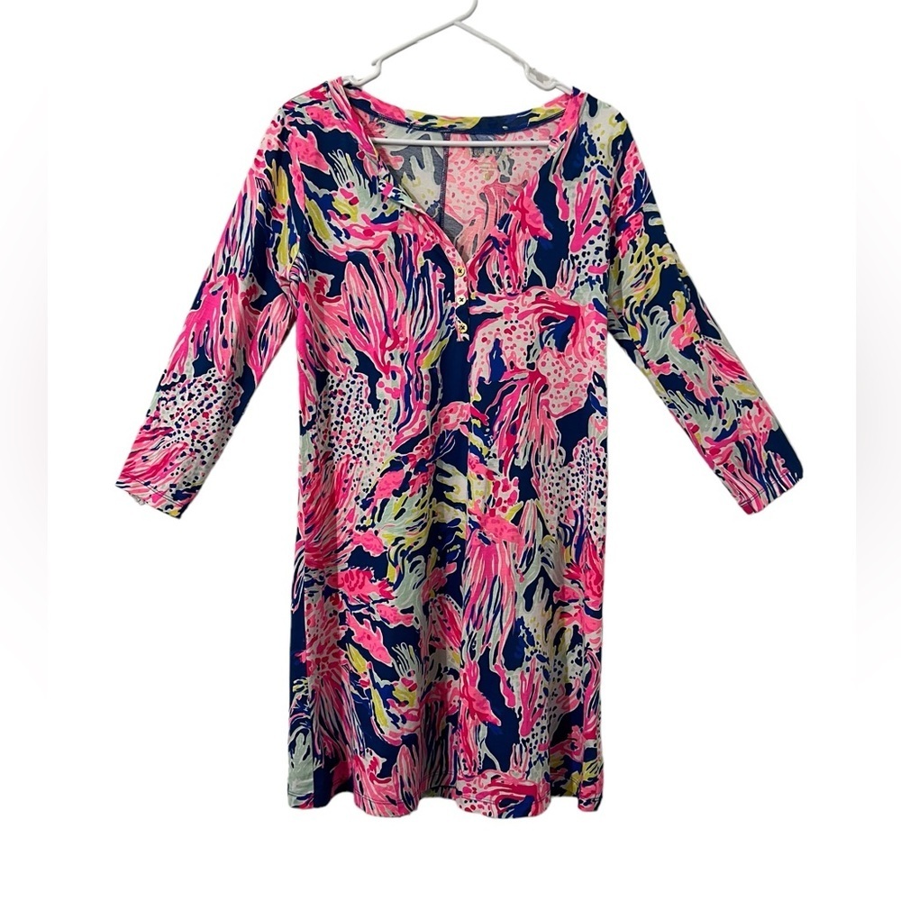 Lilly Pulitzer Ingigo Sunken Treasures Dress Size S NWOT 3/4 Sleeve
